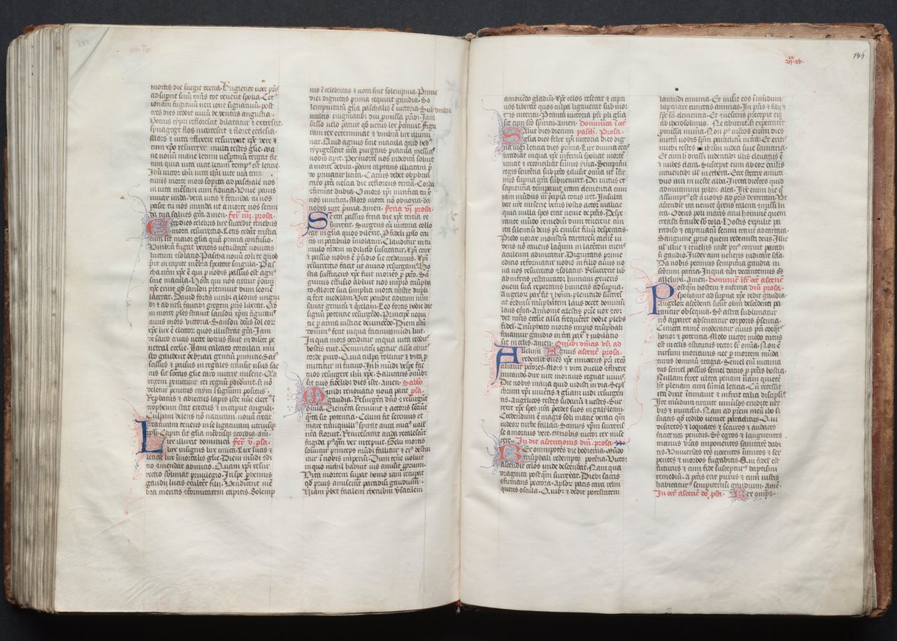 Das Gotha Missale: Fol. 145vr, Text (ca. 1375) von Master of the Boqueteaux
