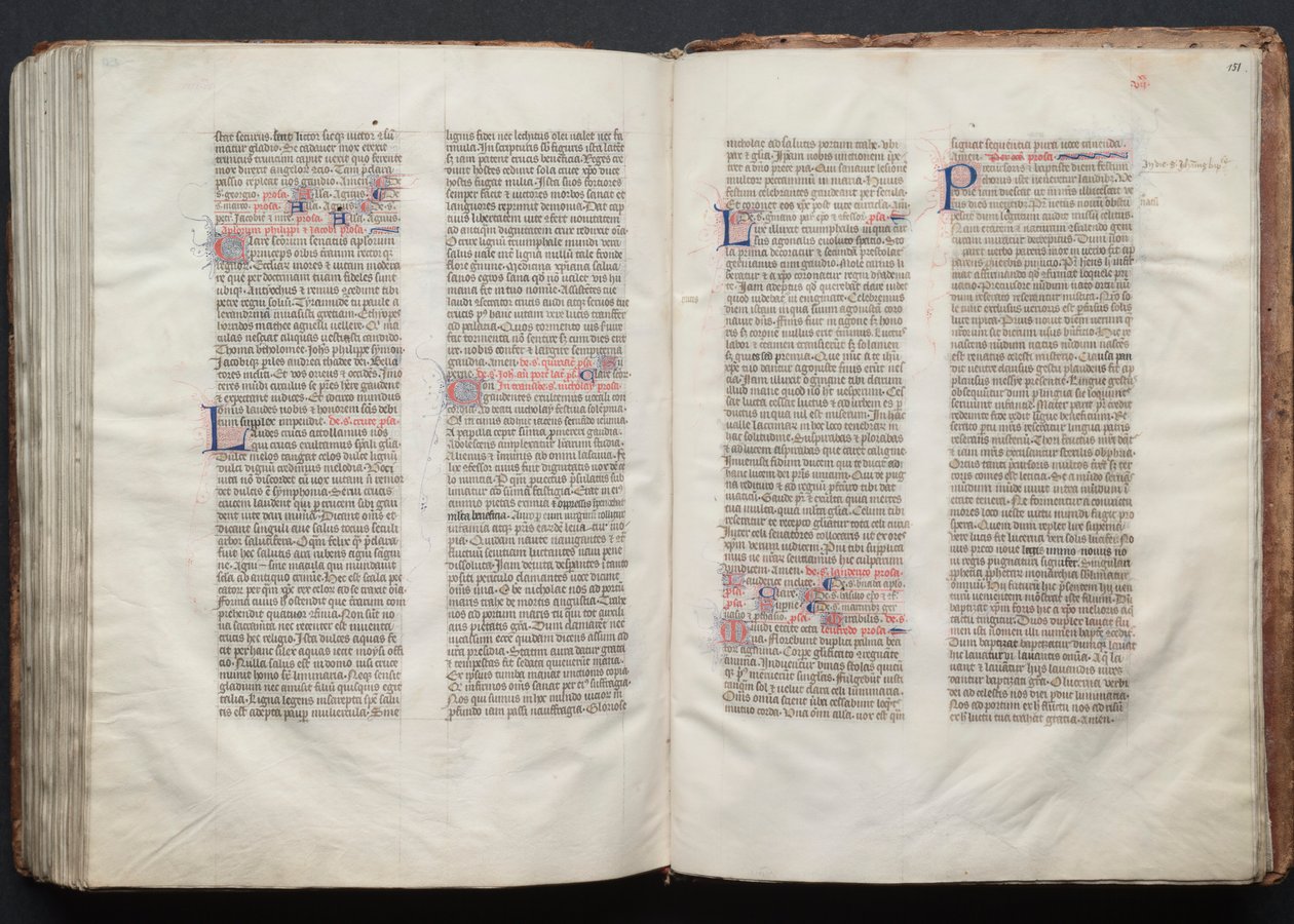 Das Gotha Missale: Fol. 150v, Text, ca. 1375 von Master of the Boqueteaux