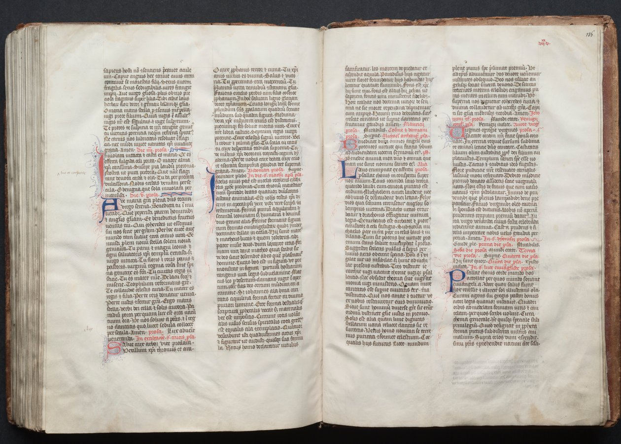 Das Gotha Missale: Fol. 156r, Text, ca. 1375 von Master of the Boqueteaux