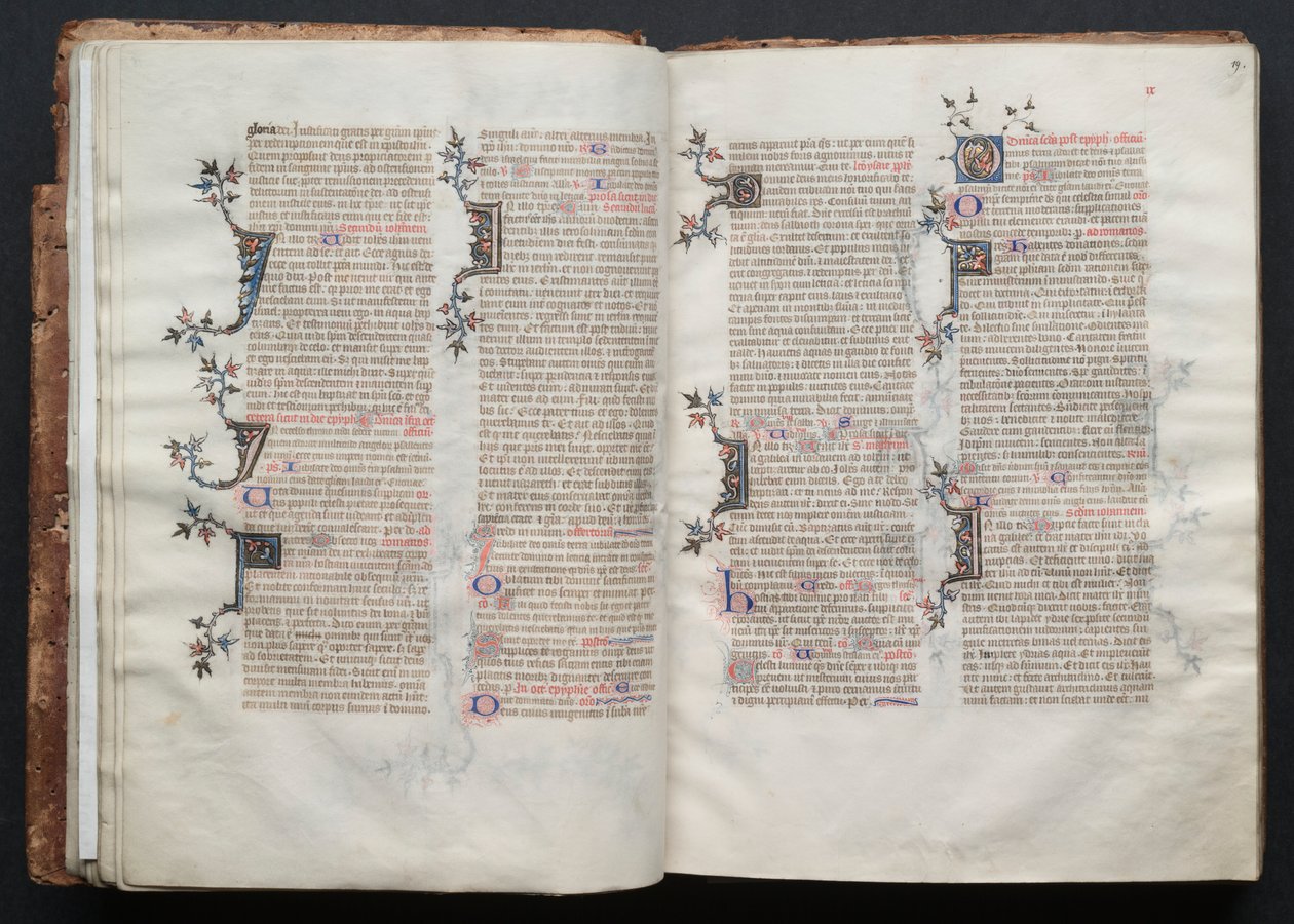 Das Gotha Missale: Fol. 19r, Text, ca. 1375 von Master of the Boqueteaux