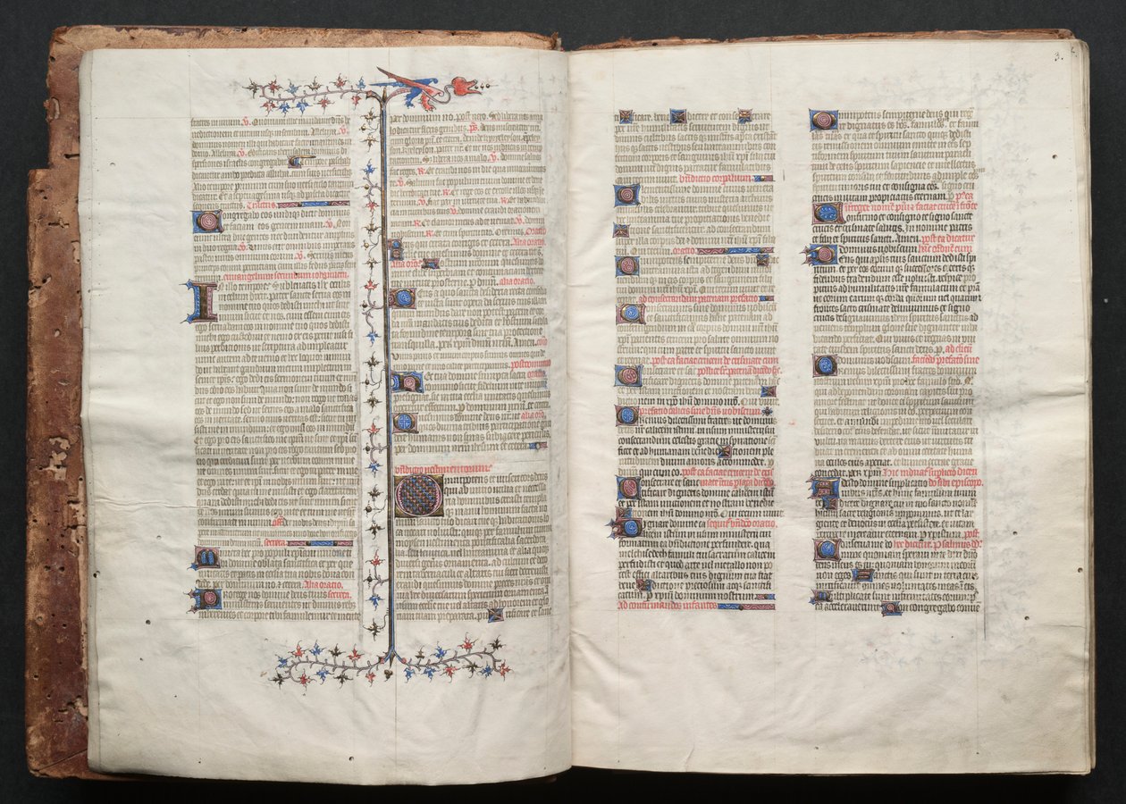 Das Gotha Missale: Fol. 2v, Text, ca. 1375 von Master of the Boqueteaux