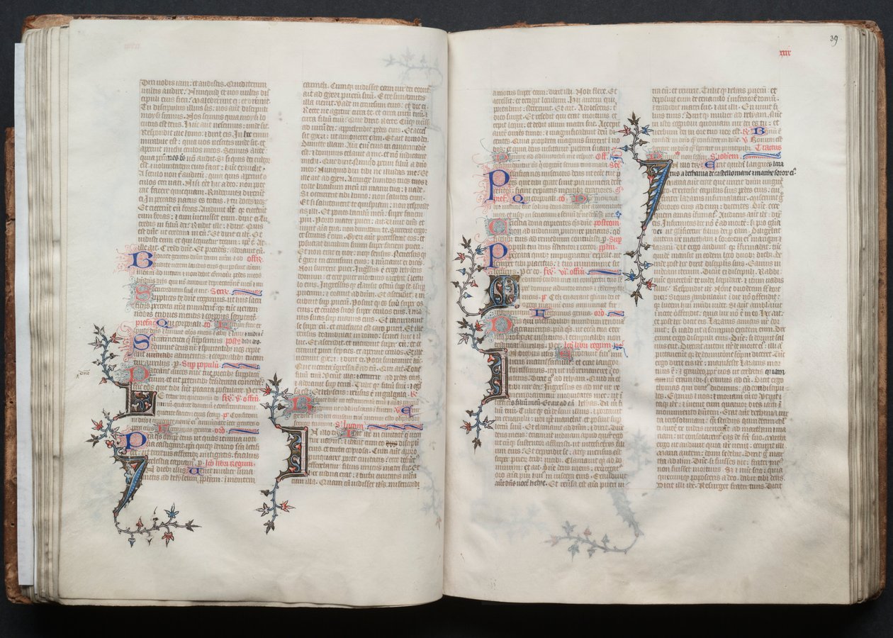 Das Gotha Missale: Fol. 38v, Text, ca. 1375 von Master of the Boqueteaux