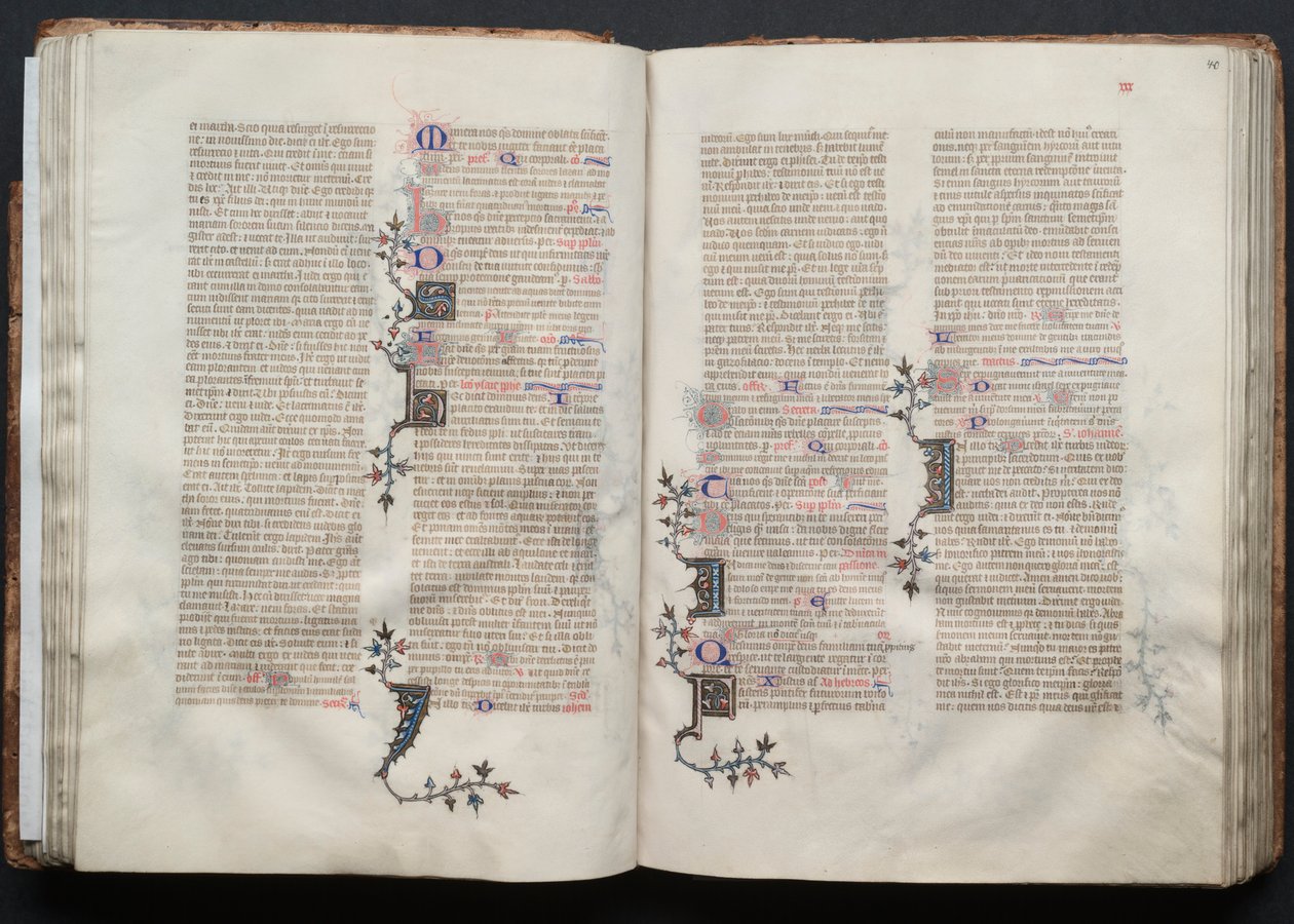Das Gotha Missale: Fol. 40r, Text, ca. 1375 von Master of the Boqueteaux
