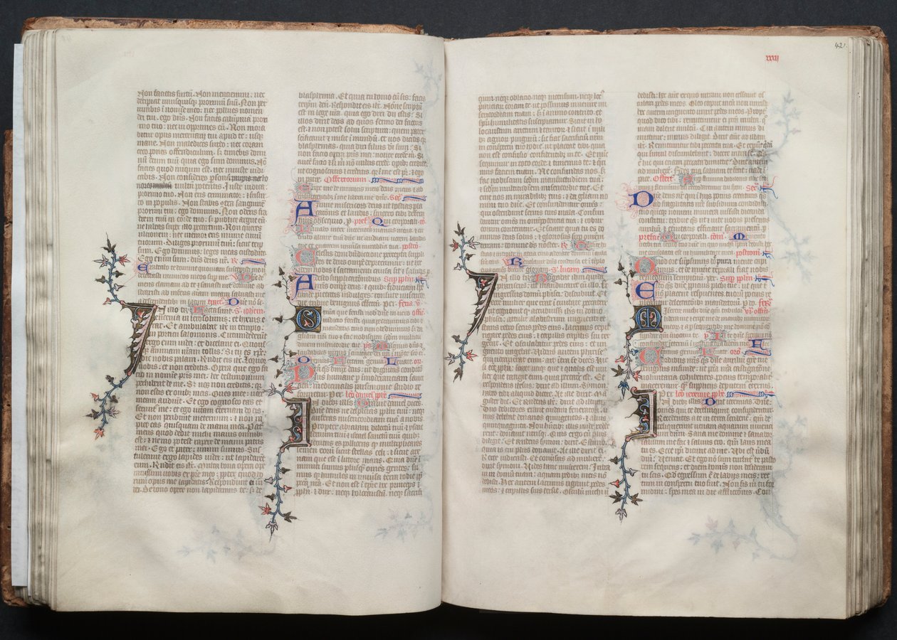Das Gotha-Missale: Fol. 41v, Text, ca. 1375 von Master of the Boqueteaux