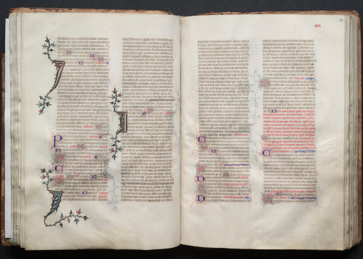 Das Gotha-Missale: Fol. 43r, Text, ca. 1375 von Master of the Boqueteaux