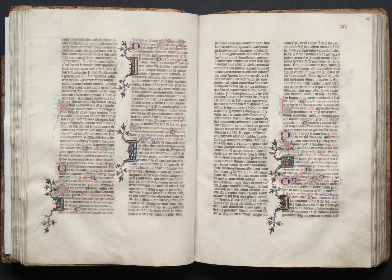 Das Gotha-Missale: Fol. 45v, Text, ca. 1375 von Master of the Boqueteaux