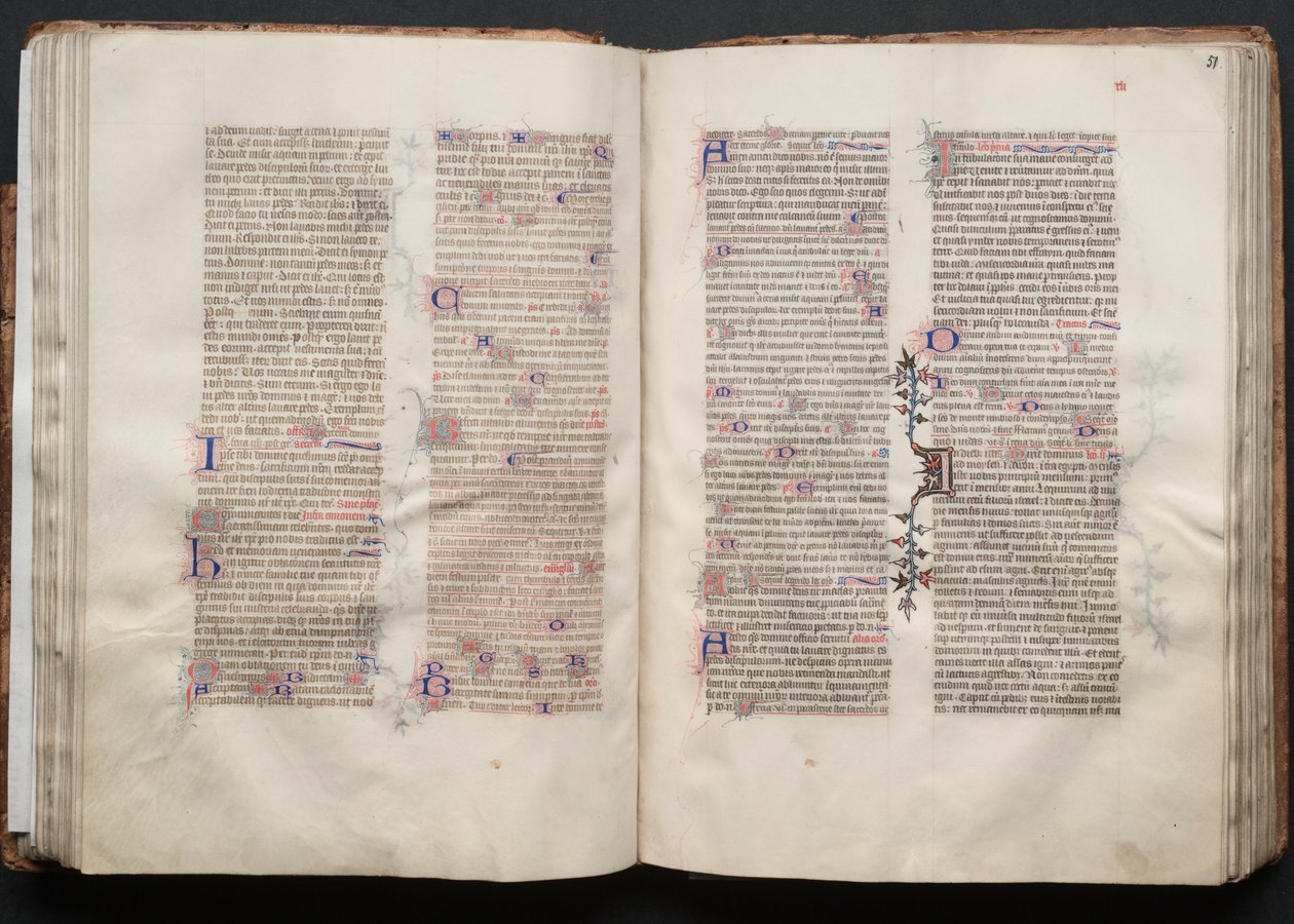Das Gotha-Missale: Fol. 50v, Text, ca. 1375 von Master of the Boqueteaux