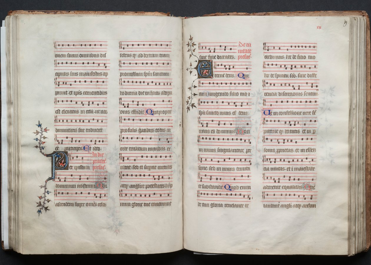 Das Gotha Missale: Fol. 58v, Text (ca. 1375) von Master of the Boqueteaux