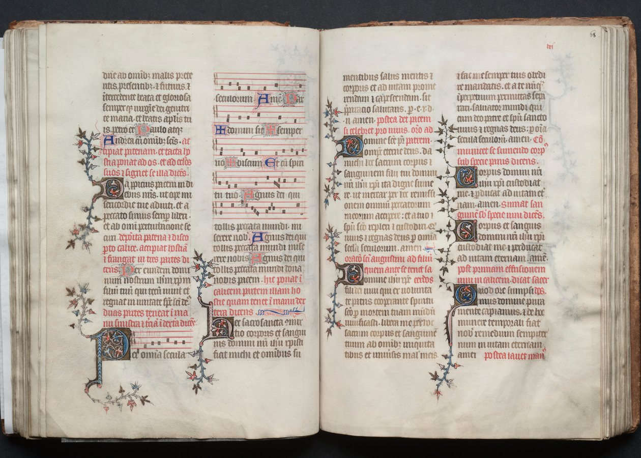 Das Gotha Missale: Fol. 68r, Text, um 1375 von Master of the Boqueteaux