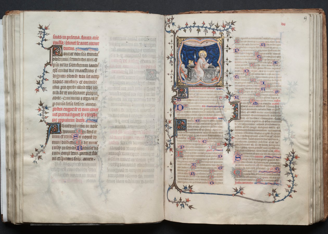 Das Gotha Missale: Fol. 69r, Die Auferstehung, um 1375 von Master of the Boqueteaux