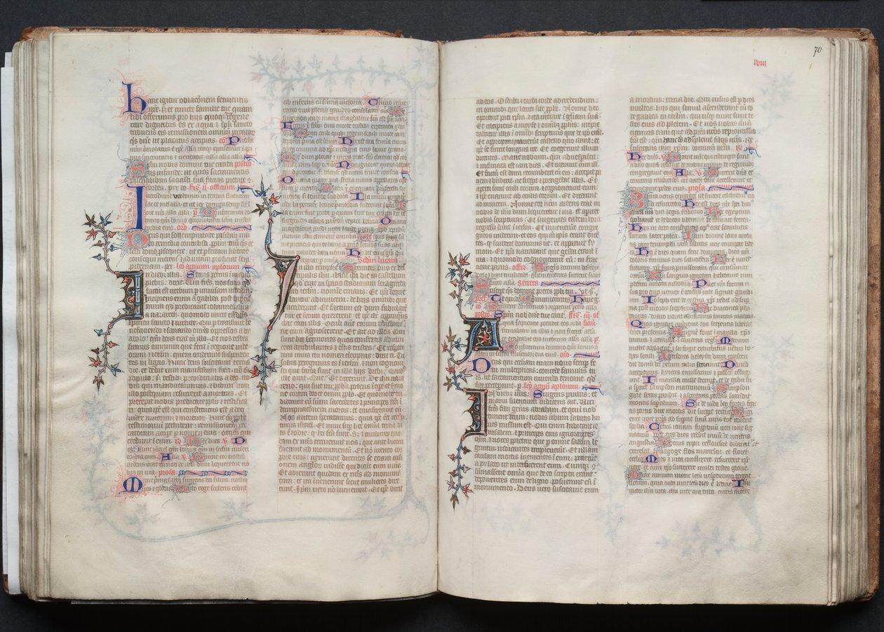 Das Gotha Missale: Fol. 70r, Text, um 1375 von Master of the Boqueteaux