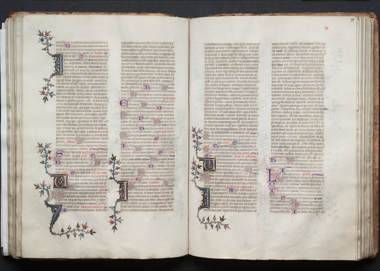 Das Gotha Missale: Fol. 70v, Text, um 1375 von Master of the Boqueteaux