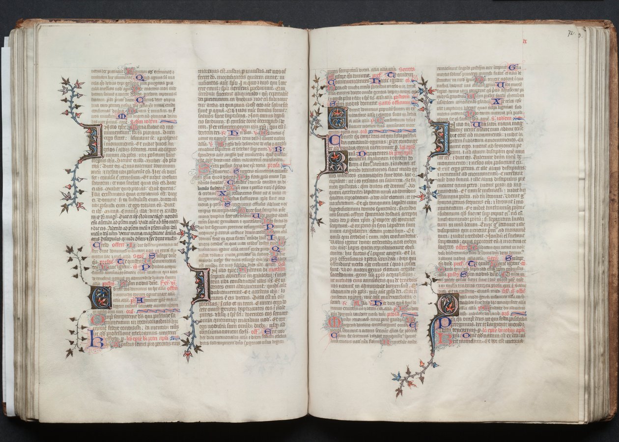 Das Gotha-Missale: Fol. 72r, Text, ca. 1375 von Master of the Boqueteaux