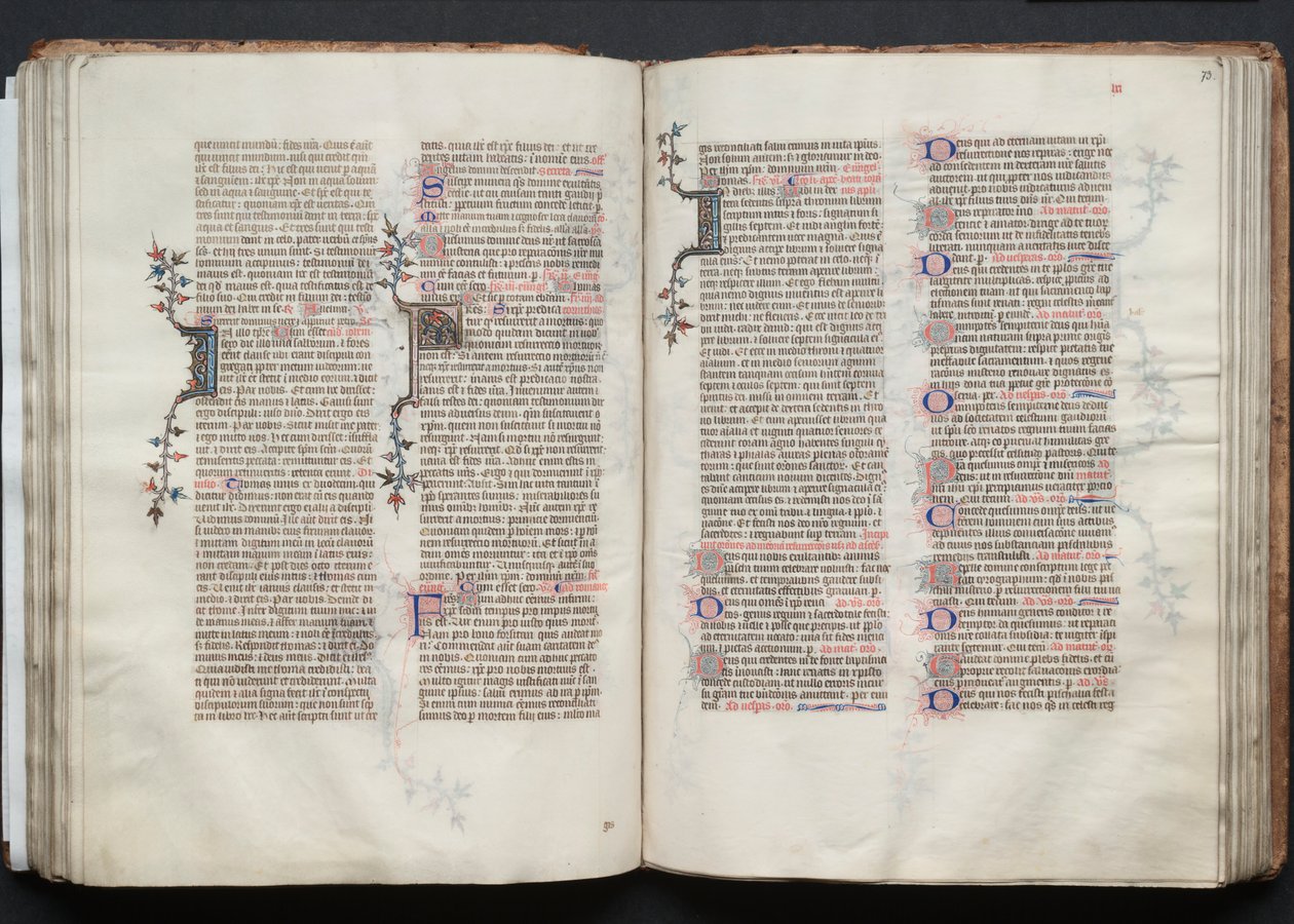 Das Gotha-Missale: Fol. 72v, Text, ca. 1375 von Master of the Boqueteaux