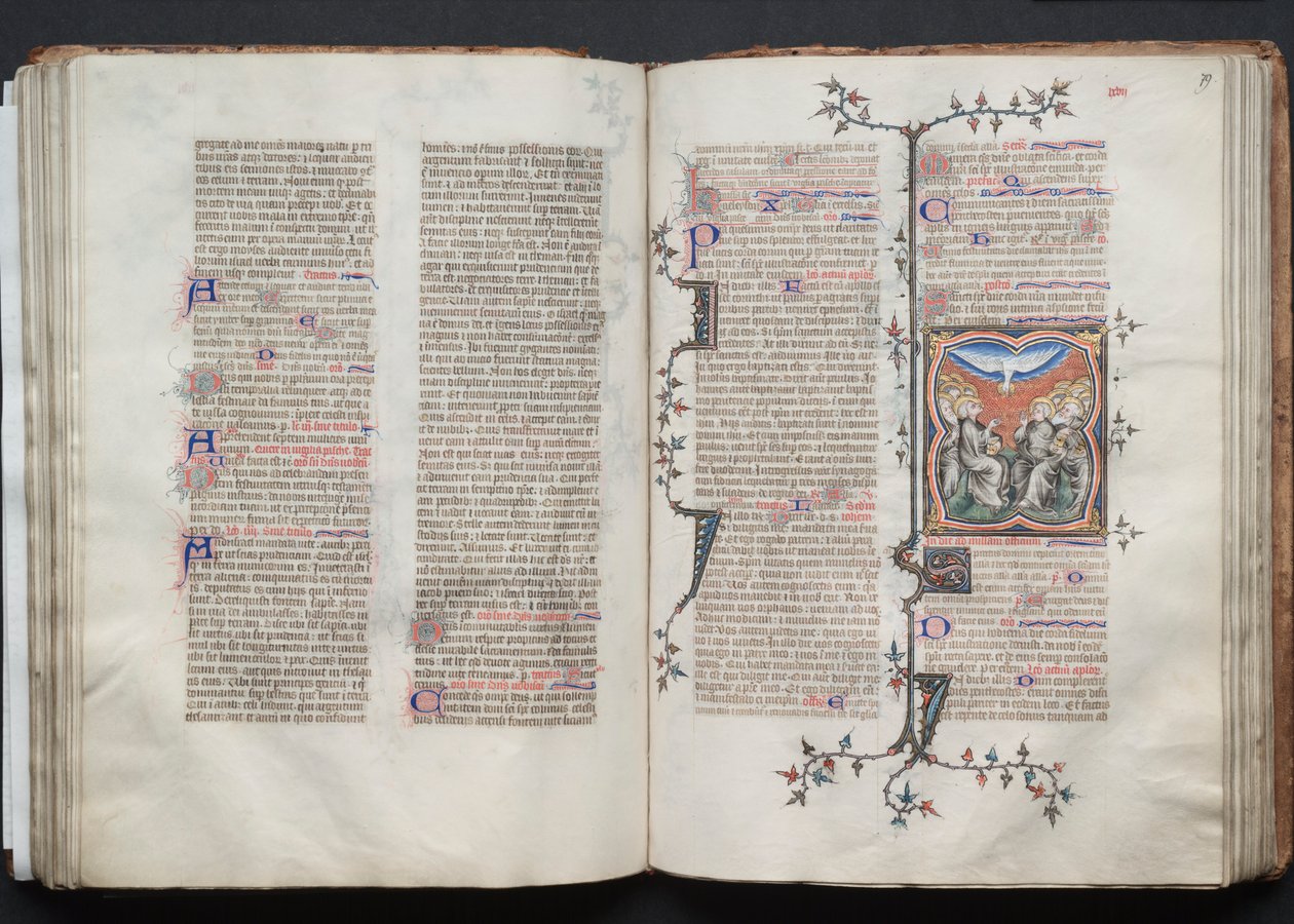 Das Gotha-Missale: Fol 79r, Pfingsten, ca. 1375 von Master of the Boqueteaux