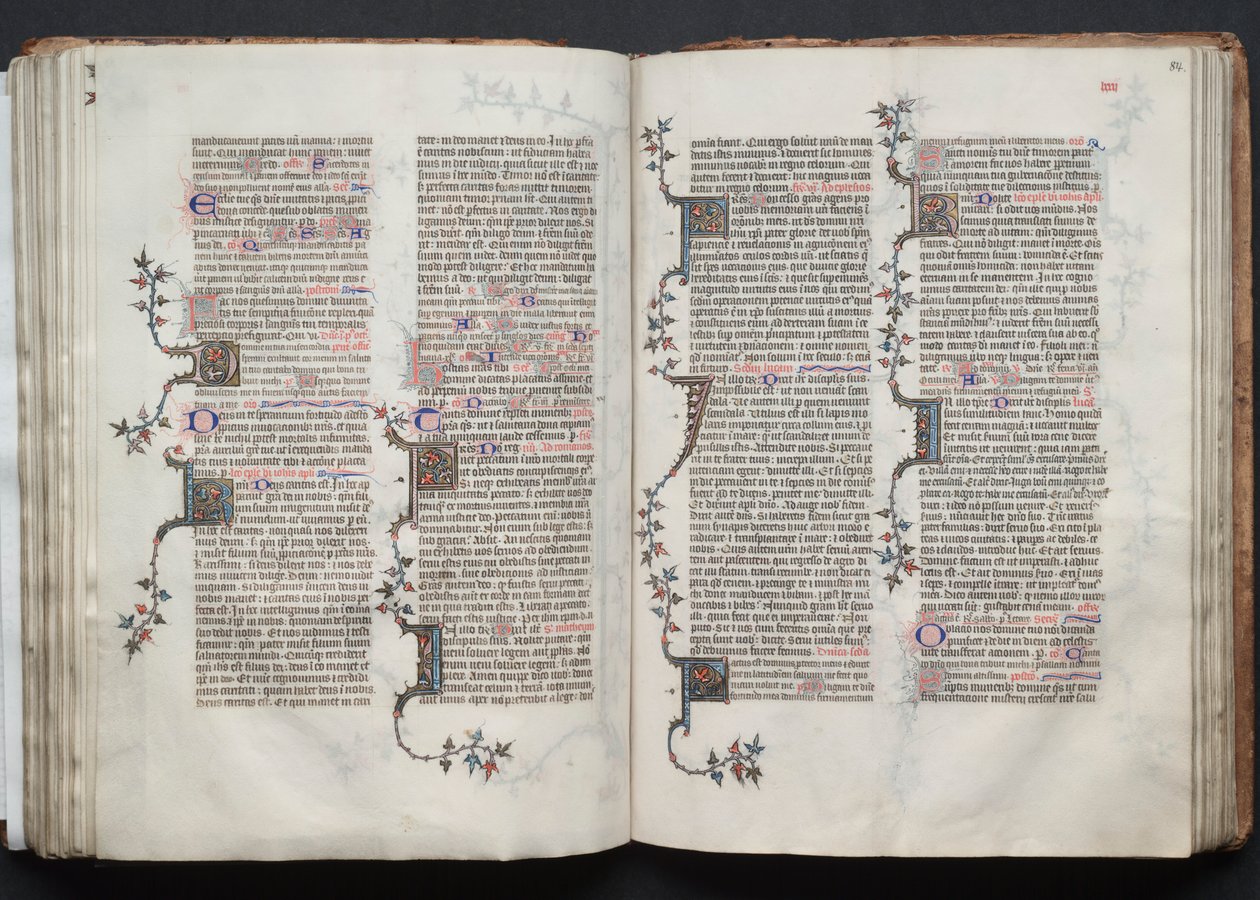 Das Gotha Missale: Fol. 83v, Text, ca. 1375 von Master of the Boqueteaux