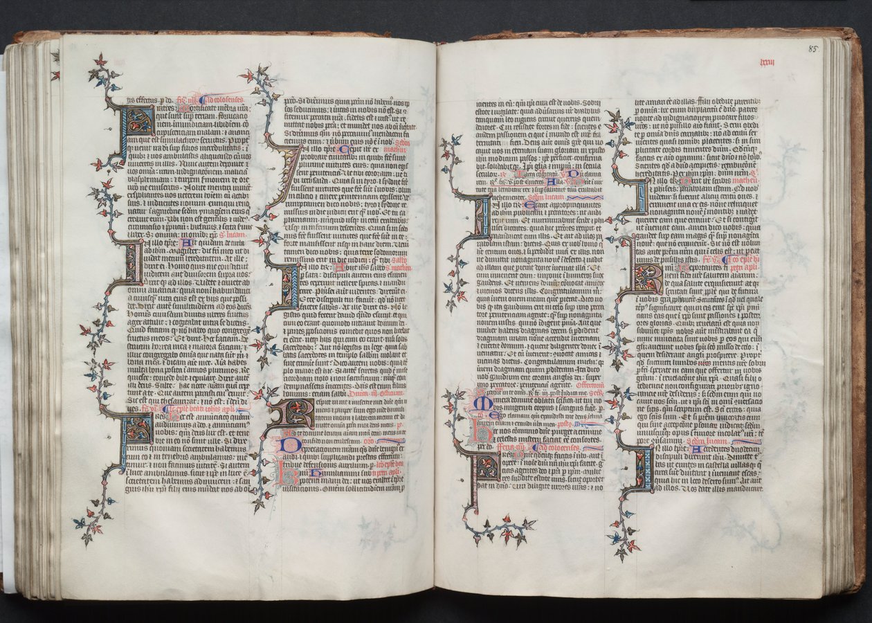 Das Gotha Missale: Fol. 84v, Text, ca. 1375 von Master of the Boqueteaux