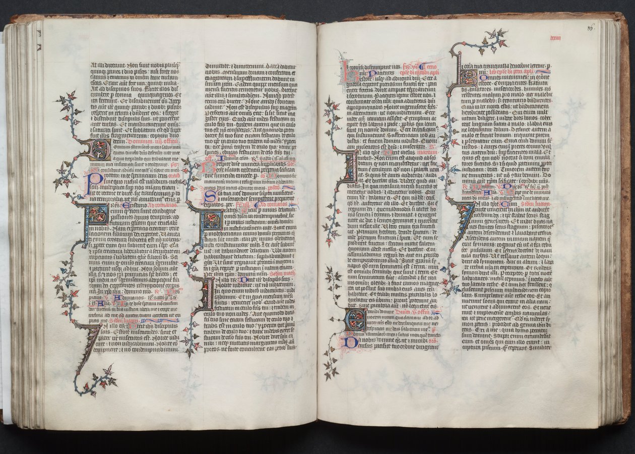 Das Gotha Missale: Fol. 85v, Text, ca. 1375 von Master of the Boqueteaux