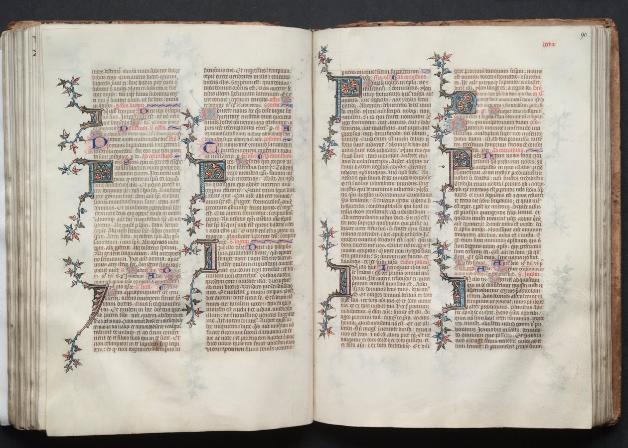 Das Gotha-Missale: Fol. 89v, Text, ca. 1375 von Master of the Boqueteaux
