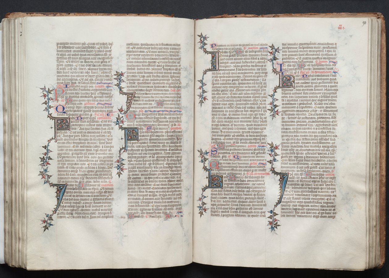Das Gotha Missale: Fol. 92v, Text, ca. 1375 von Master of the Boqueteaux