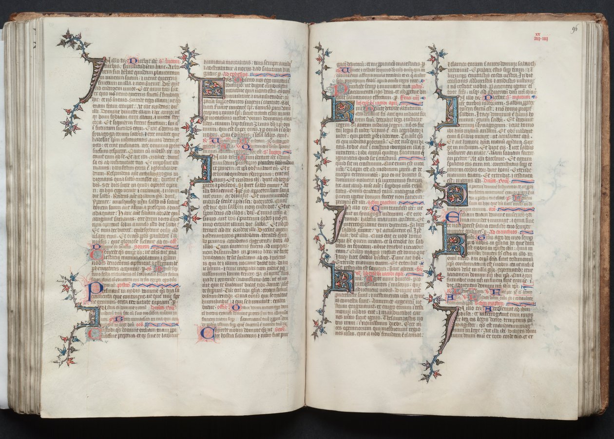 Das Gotha Missale: Fol. 95v, Text, ca. 1375 von Master of the Boqueteaux