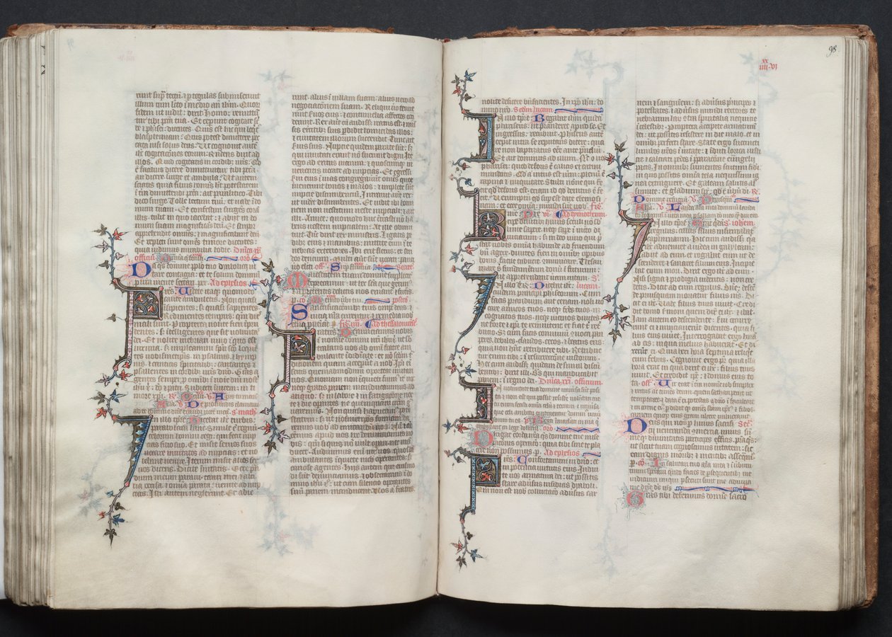 Das Gotha-Missale: Fol. 98r, Text, ca. 1375 von Master of the Boqueteaux