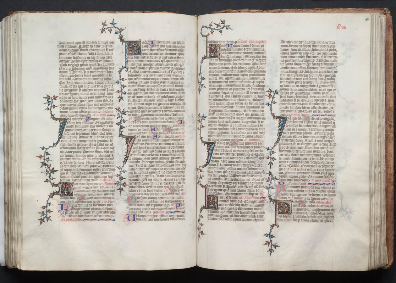 Das Gotha Missale: Fol. 99v, Text, um 1375 von Master of the Boqueteaux