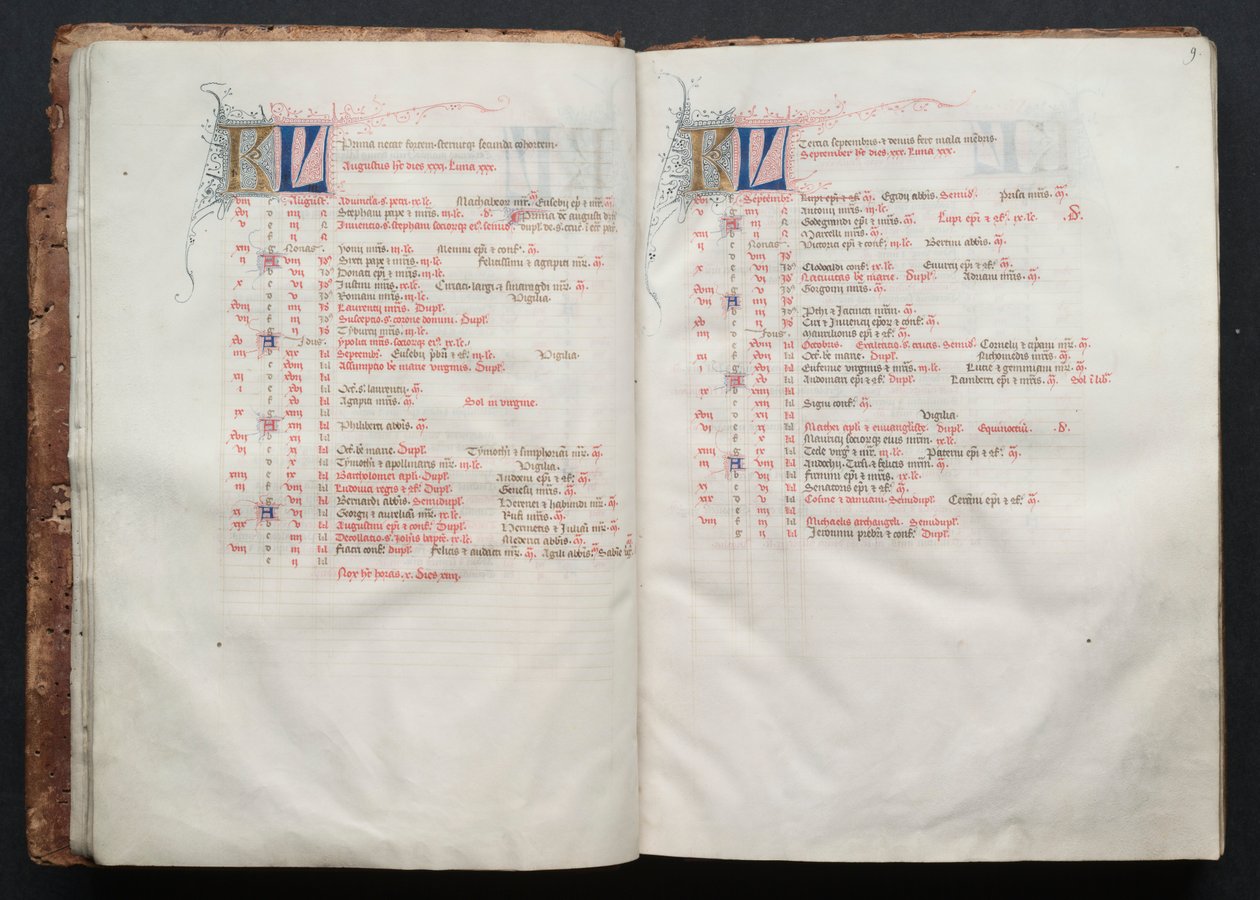Das Gotha Missale: Fol. 9r, Text (ca. 1375) von Master of the Boqueteaux