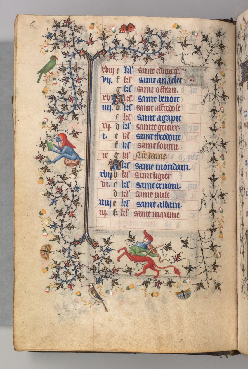 Stundenbuch von Karl dem Edlen, König von Navarra (1361-1425): fol. 3v, März von Master of the Brussels Initials and Associates
