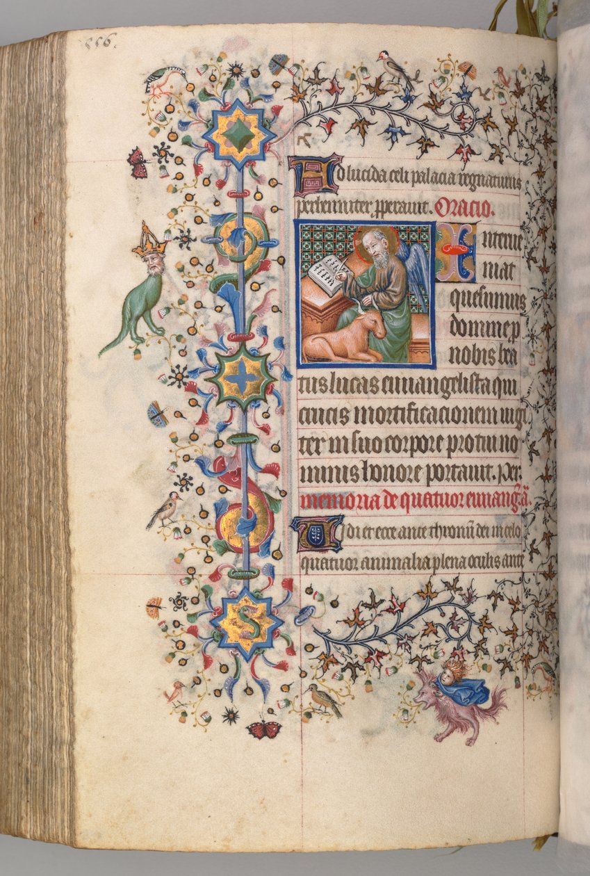 Stundenbuch von Karl dem Edlen, König von Navarra 1361-1425, fol. 272v, St. Lukas, um 1405 von Master of the Brussels Initials and Associates