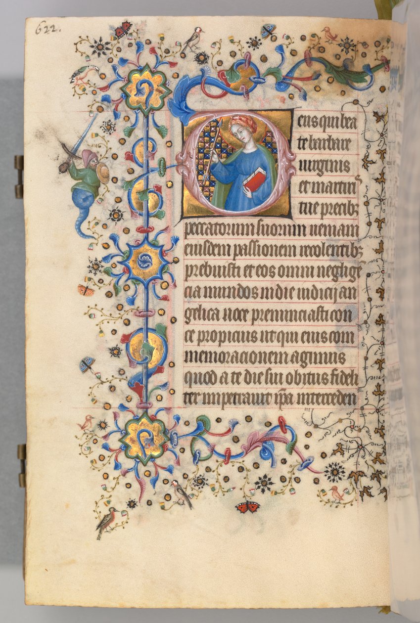 Stundenbuch von Charles dem Edlen, König von Navarra 1361-1425, fol. 305v, St. Martha, ca. 1405 von Master of the Brussels Initials and Associates