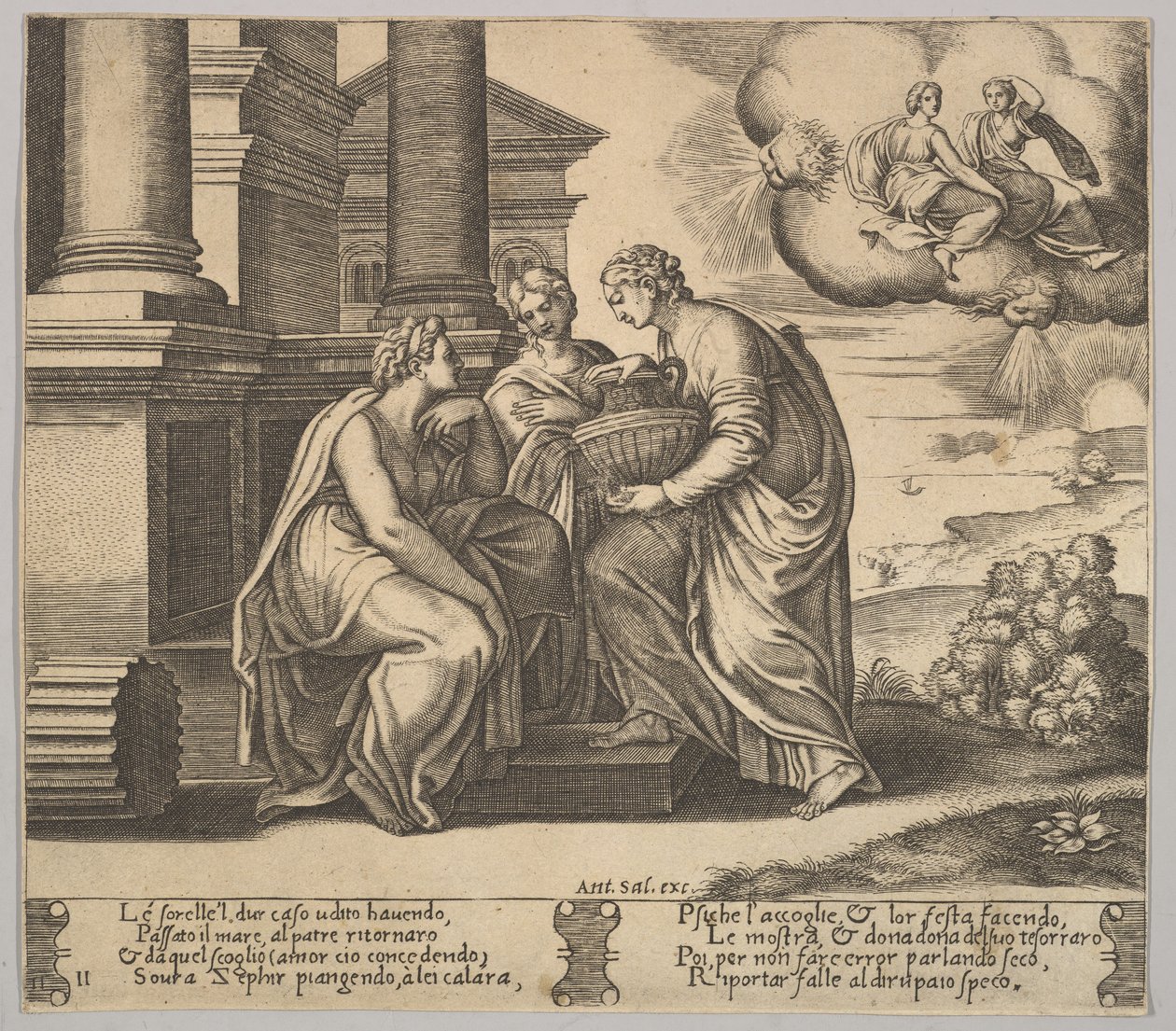 Tafel 11: Psyche macht ihren Schwestern Geschenke, aus 