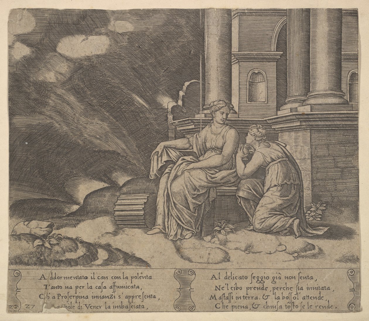 Proserpina gibt Psyche die Schachtel der Schönheit, aus 