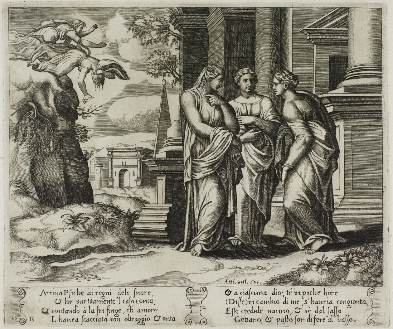 Psyche erzählt ihren Schwestern von ihrem Unglück von Master of the Die