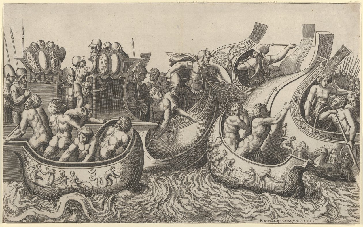 Speculum Romanae Magnificentiae: Seeschlacht, 16. Jahrhundert von Master of the Die