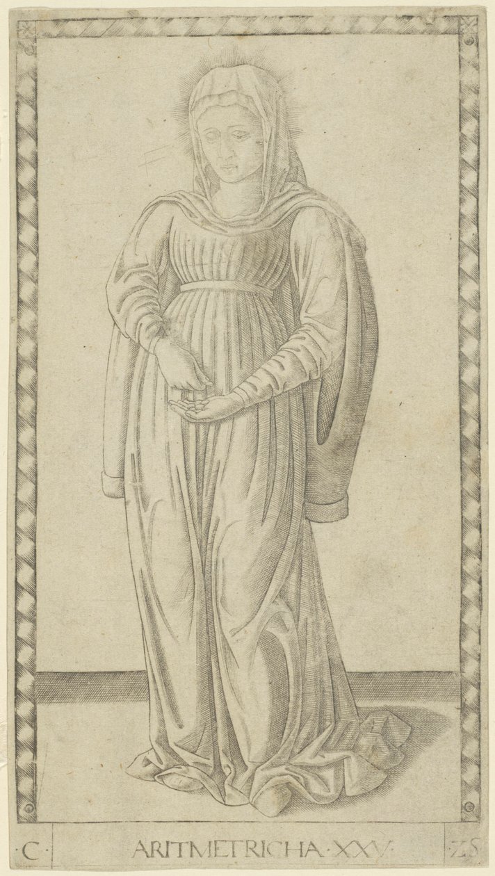 Arithmetik, Platte 25 aus Künste und Wissenschaften von Master of the E Series Tarocchi