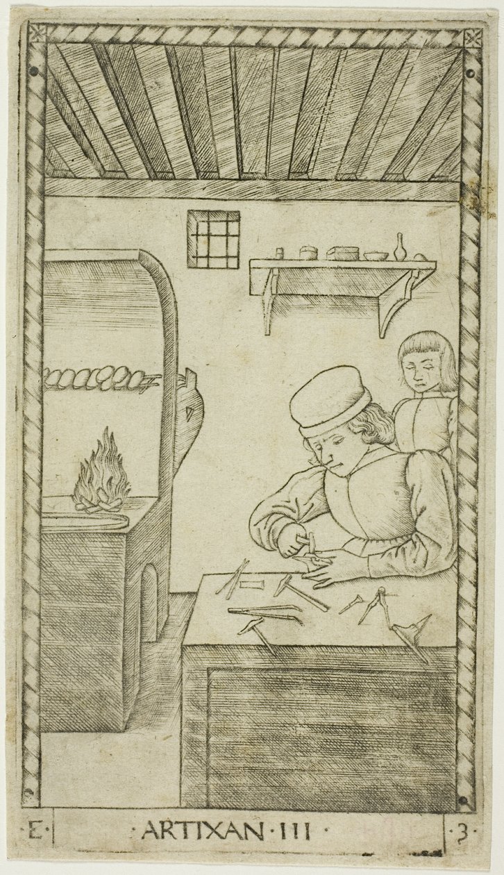 Der Handwerker, Platte drei aus Die Stände und Bedingungen der Menschen von Master of the E Series Tarocchi