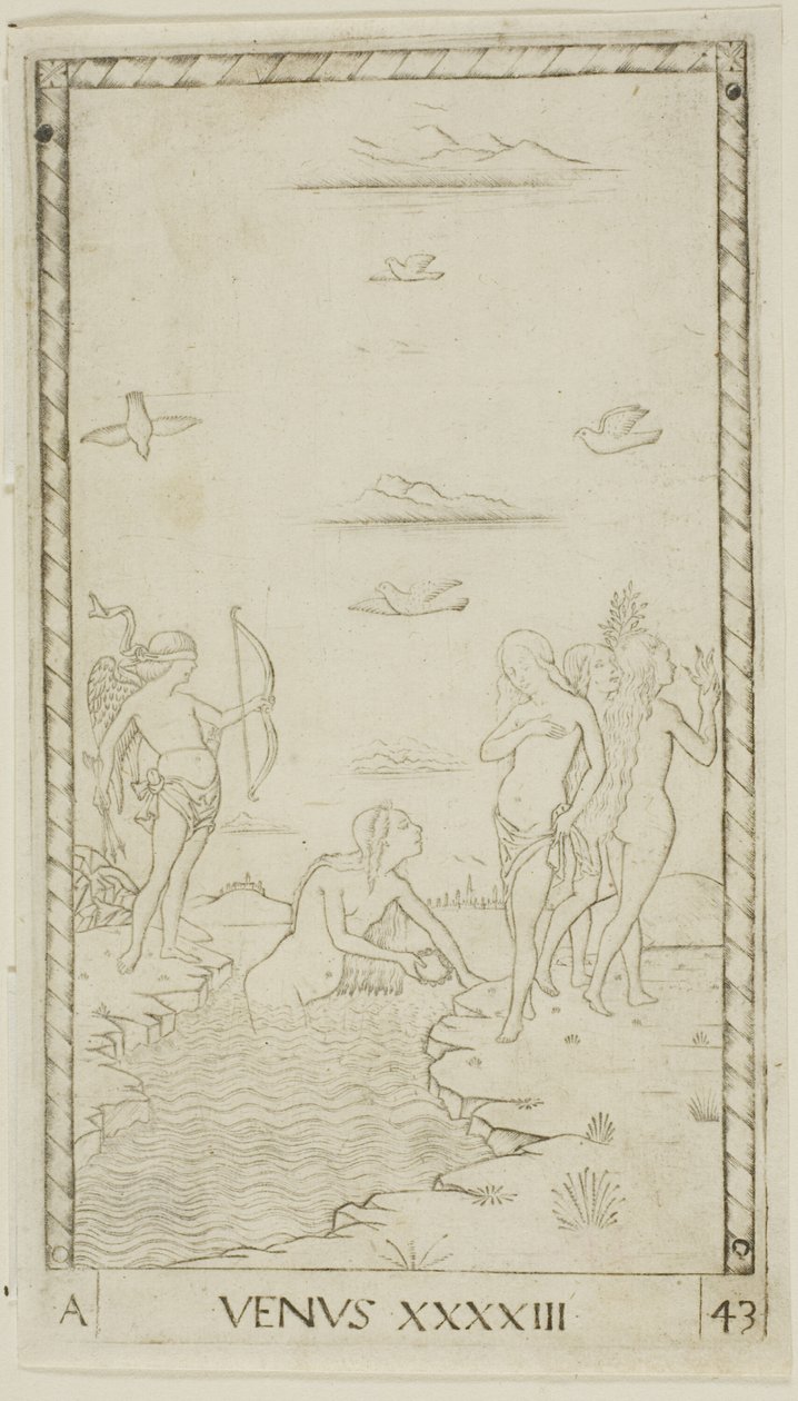 Venus, Platte 43 aus Planeten und Sphären von Master of the E Series Tarocchi