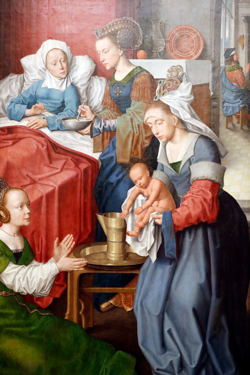 Evora Museum. Meister des Evora-Altarbildes. Die Geburt der Jungfrau. Flämische Schule 1500. Portugal. von Master of the Evora Altarpiece