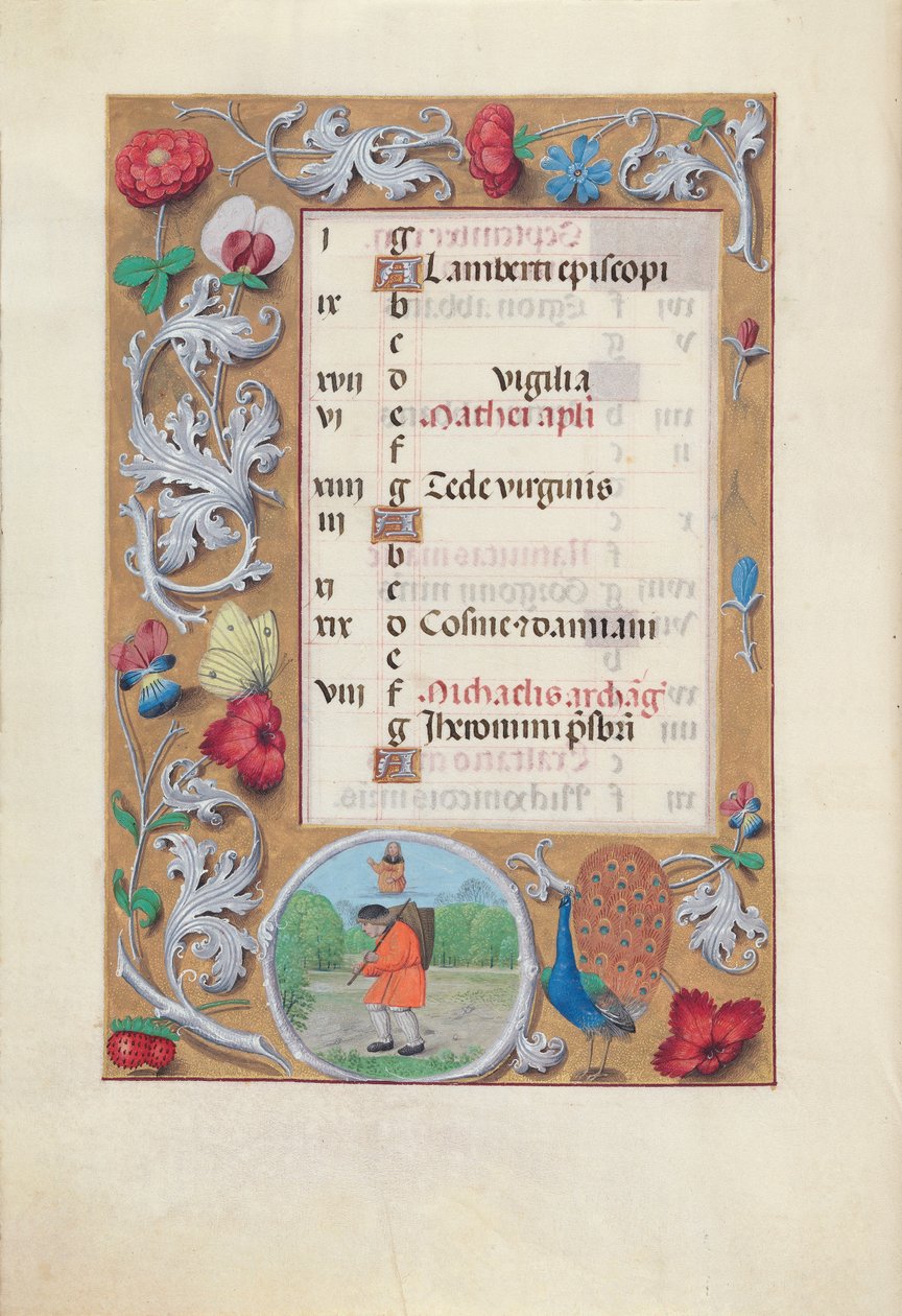 Stundenbuch der Königin Isabella der Katholischen, Königin von Spanien: Fol. 10v, September von Master of the First Prayerbook of Maximillian