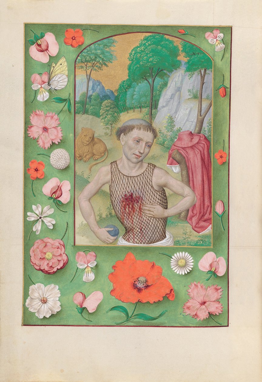Stundenbuch der Königin Isabella der Katholischen, Königin von Spanien: Fol. 185v, St. Hieronymus von Master of the First Prayerbook of Maximillian