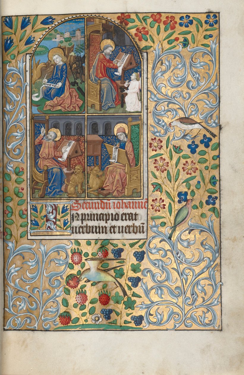 Stundenbuch (Gebrauch von Rouen): fol. 13r, Die vier Evangelisten von Master of the Geneva Latini