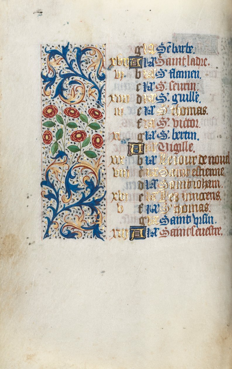 Stundenbuch Gebrauch von Rouen: fol. 12v, ca. 1470 von Master of the Geneva Latini