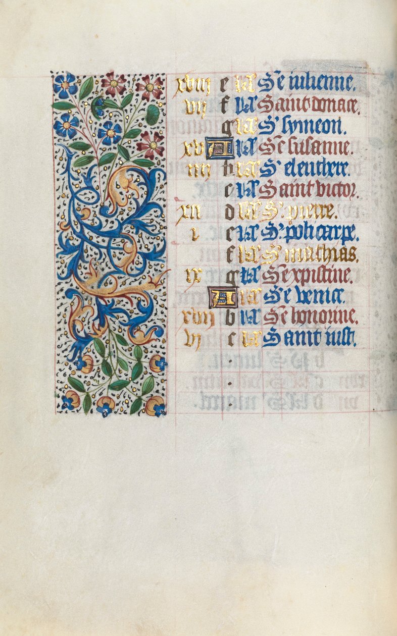 Stundenbuch Gebrauch von Rouen: fol. 2v von Master of the Geneva Latini
