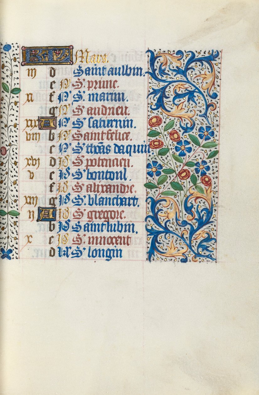 Stundenbuch Gebrauch von Rouen: fol. 3r, ca. 1470 von Master of the Geneva Latini