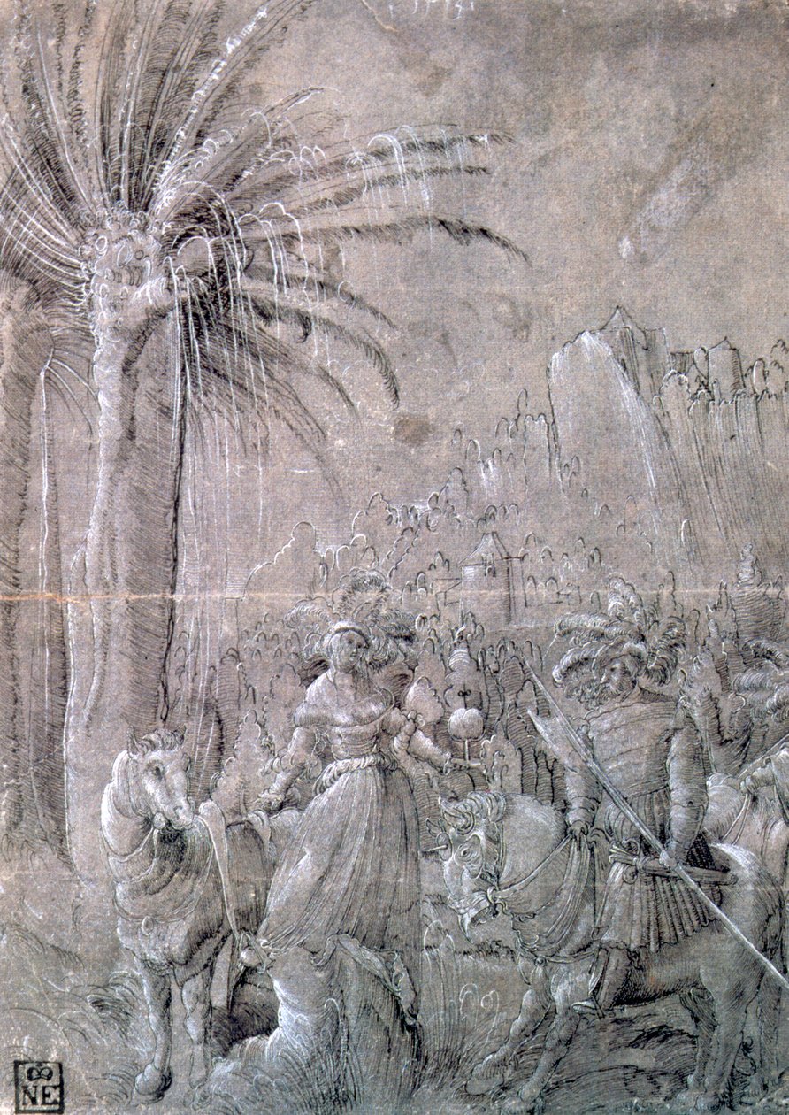 David und Abigail, frühes 16. Jahrhundert von Master of the Historia of Frederici