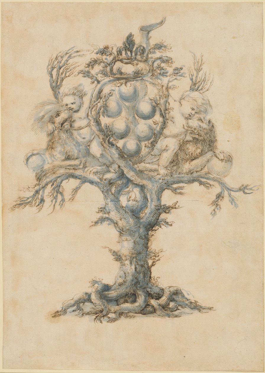 Ein Weindekanter mit Löwen und Putti von Master of the Medici Banquet Decanters