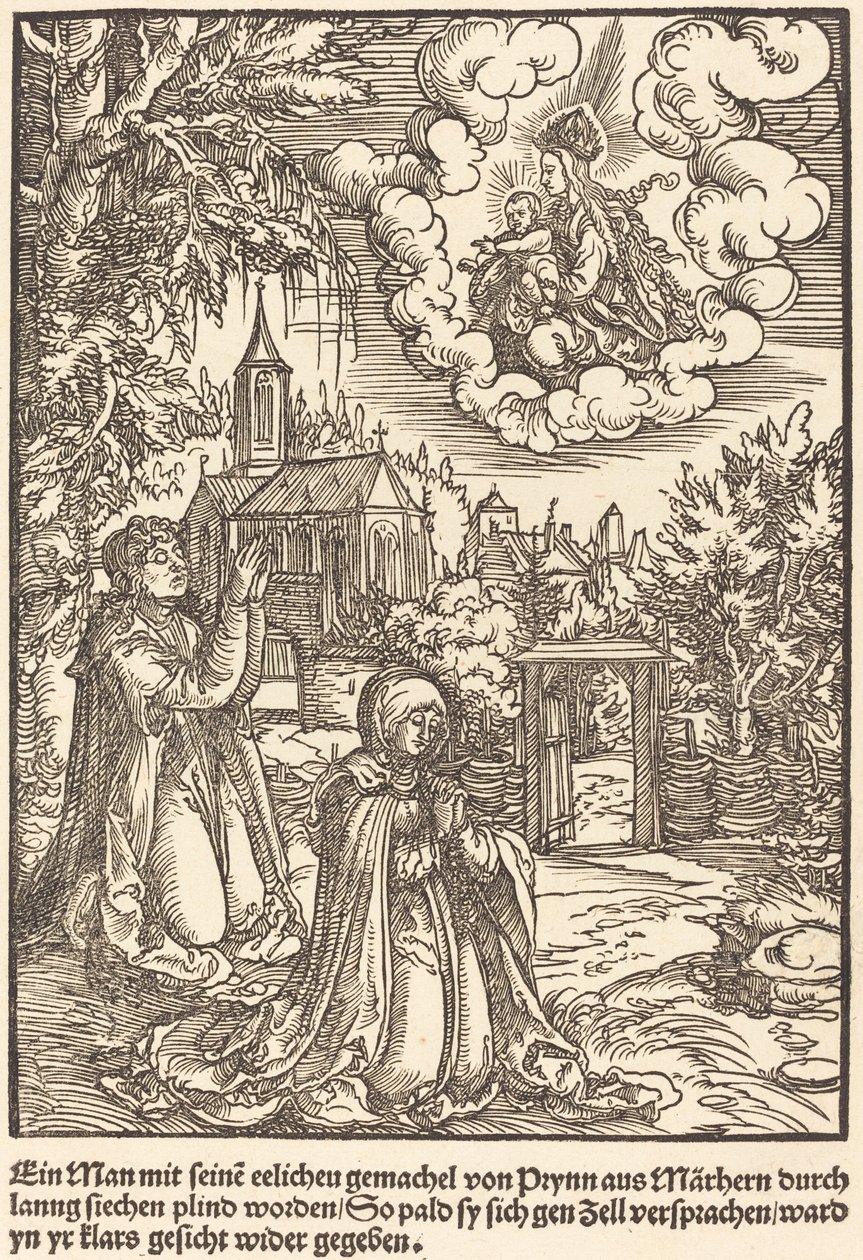 Ein Mann mit seiner ehelichen Gemahlin von Master of the Miracles of Mariazell