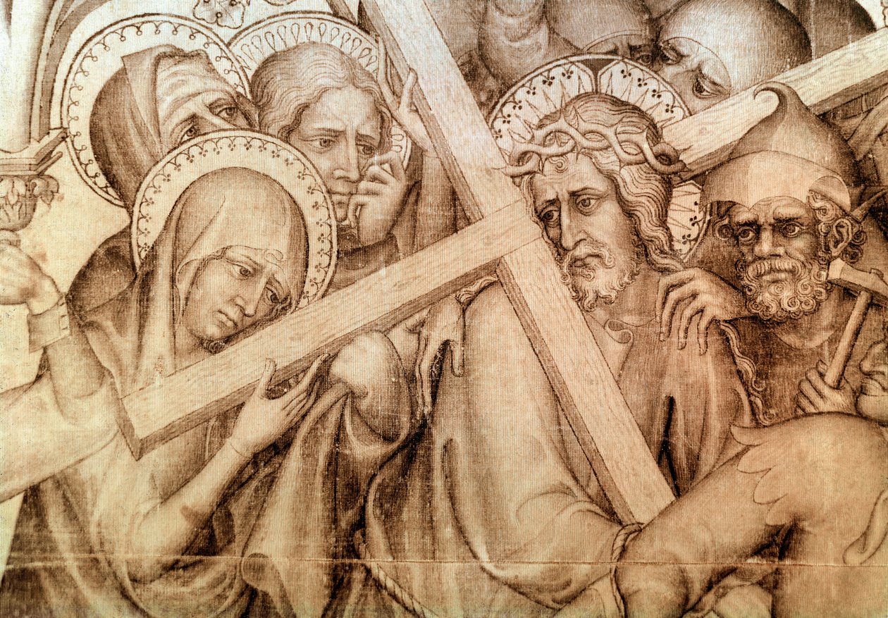 Das Parement von Narbonne: Christus trägt sein Kreuz von Master of the Parement of Narbonne