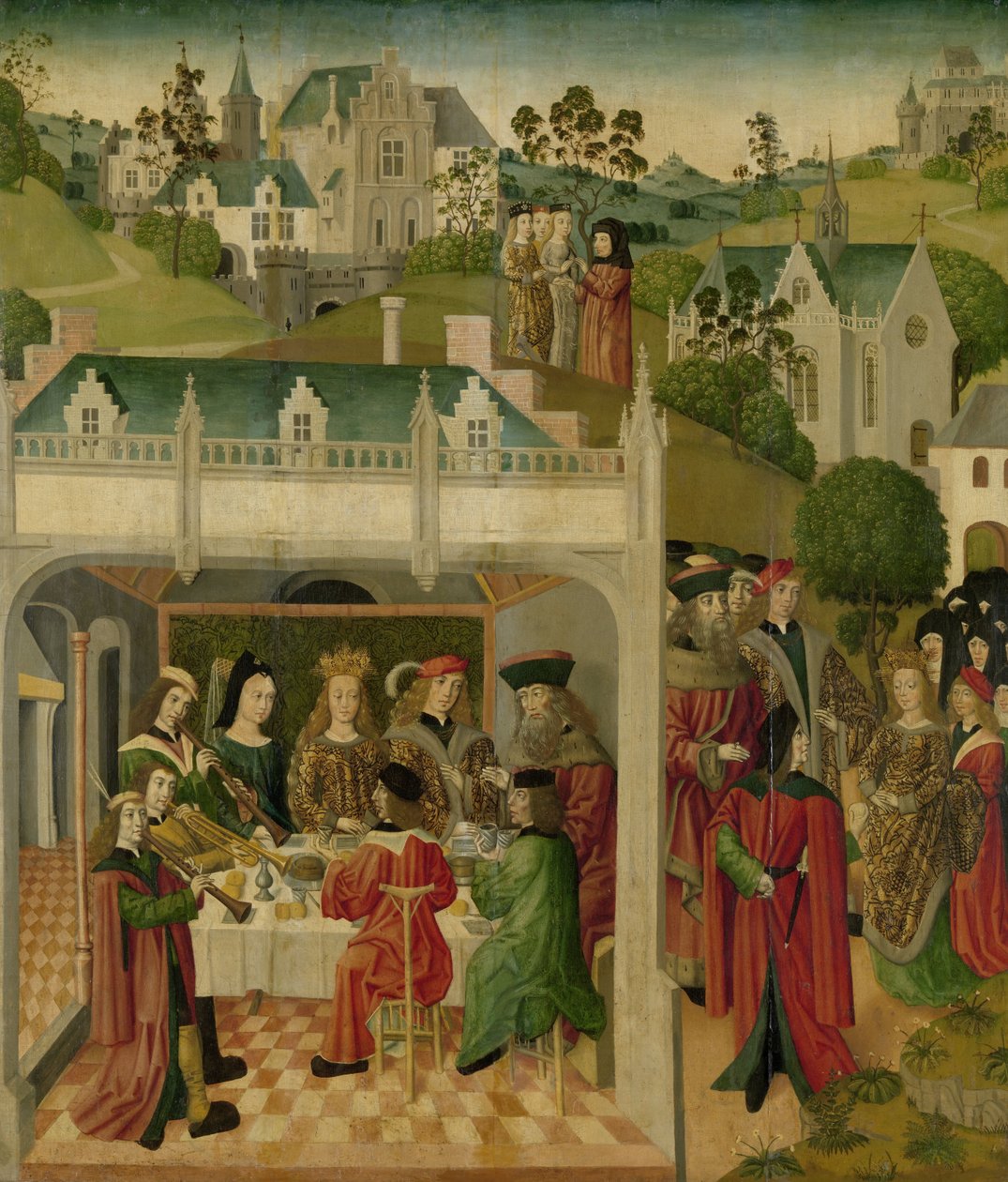 Hochzeitsfest der heiligen Elisabeth von Ungarn und Ludwig von Thüringen von Master of the St Elizabeth Panels